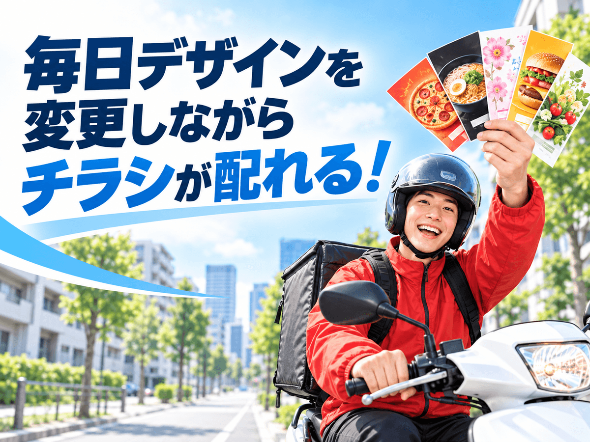 毎日デザインを変更しながらチラシが配れる