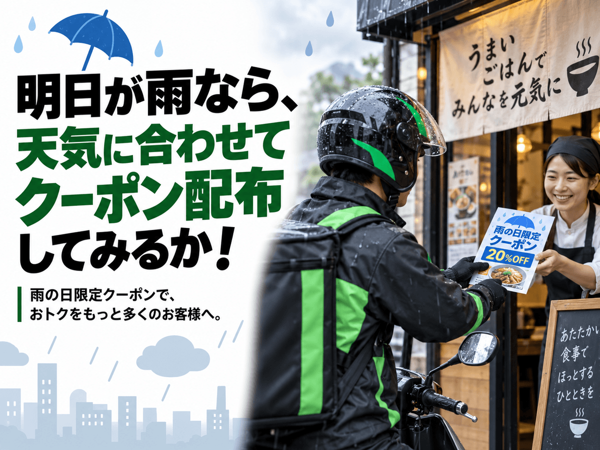 天気に合わせてクーポン配布